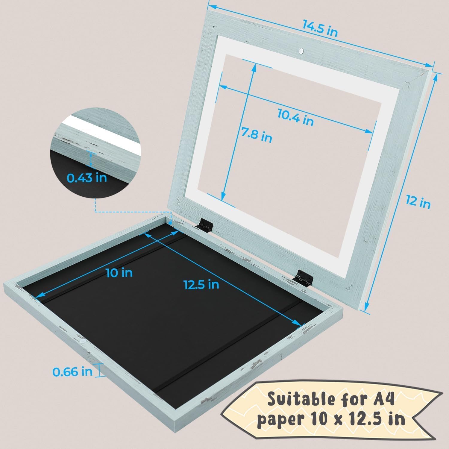 Golden State Art 10X12.5 Kids Art Frames Front-Opening Great For Kids Drawings, Artworks, Children Art Projects, Schoolwork, Hom